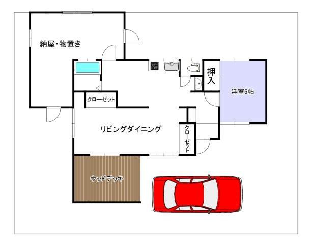 丸亀市飯山町東坂元　飯野山が見えるリフォーム平屋の間取り
