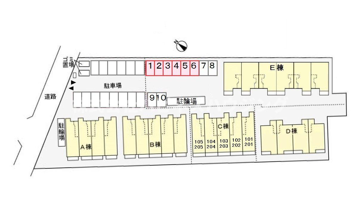ロックガーデン森Ｃの駐車場