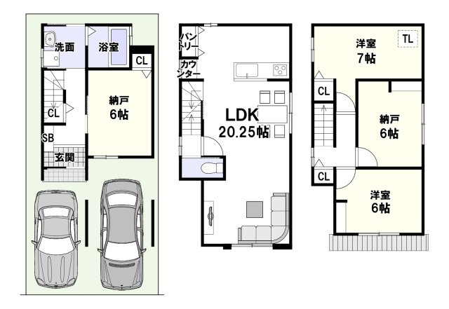 日向町Aプラン　建築条件付土地の参考プラン