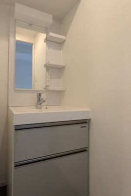 【独立洗面台】 | ハーモニーレジデンスグローバルキャピタル | 独立洗面台、小物を置くことができて便利です