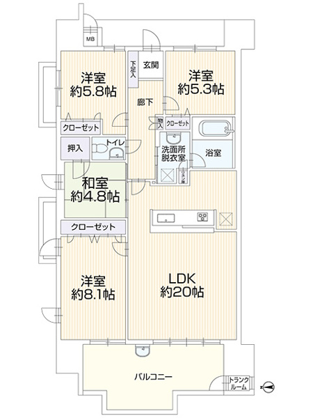 【間取り】 | パーク・サンリヤン博多の森Ⅵ番館☆仲介手数料無料☆