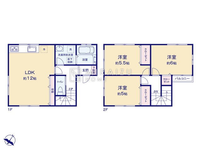 【間取り】 | 陽の光をたっぷりと浴びながら気持ち良く生活が出来ます。夢のマイホーム、夢ではなく実現出来ます！見学・ご相談等、お気軽にご連絡下さい。
