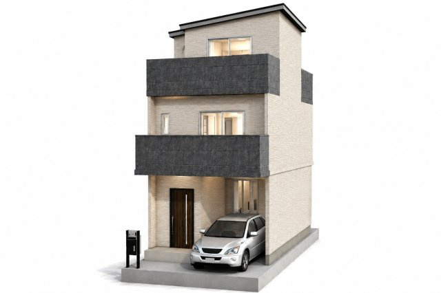南庄所町Aプラン　建築条件付土地の外観パース|新築参考プラン：建物1749万円、建物面積93.02m2