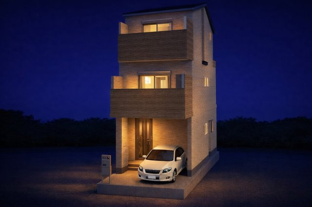 庄所町　建築条件付土地の外観パース|【外観イメージパース】参考プランを基に1から作成したイメージパースです。完成後の暮らしを具体的に想像してください！