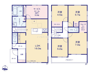 【間取り】 | 名古屋市北区長喜町３丁目19-1【仲介手数料無料】新築一戸建て　2号棟