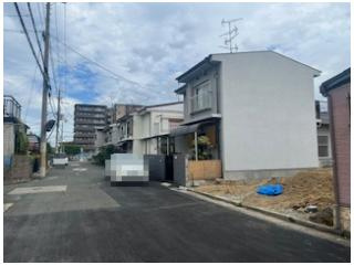 交野市松塚　第1期　売土地の前面道路含む現地写真