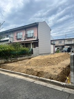 交野市松塚　第1期　売土地の前面道路含む現地写真
