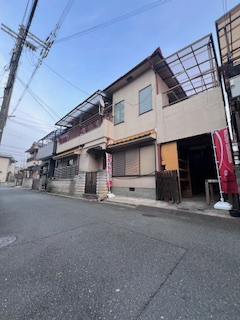 交野市私部４丁目土地の前面道路含む現地写真