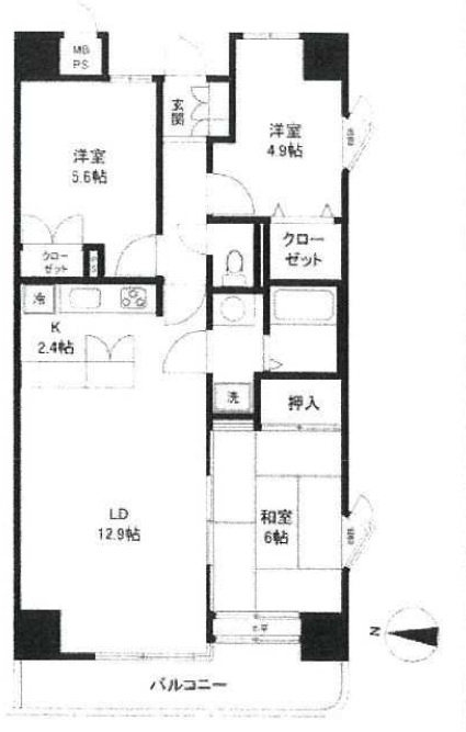 朝日プラザ十番丁の間取り