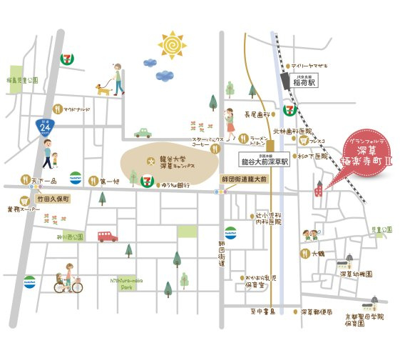 グランフォルテ極楽寺Ⅱの地図