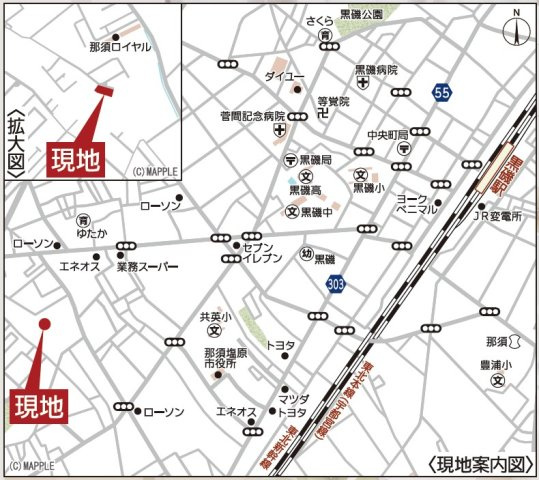 新築戸建・建売　那須塩原市豊浦南町　CRADLE GARDEN　全3棟の地図