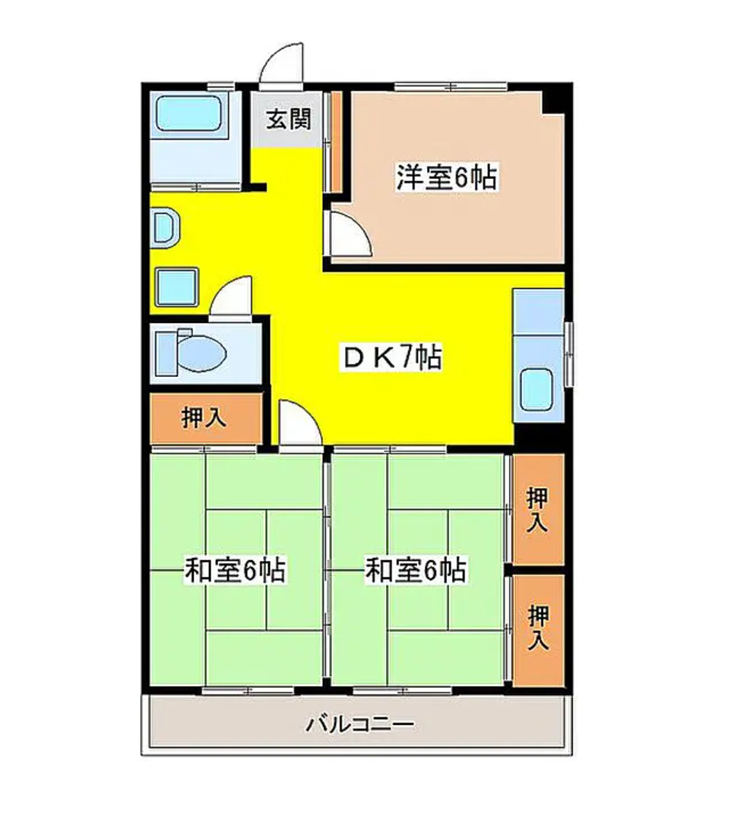 福井県】福井市1棟売りマンション　「利回り15.20％」の間取り
