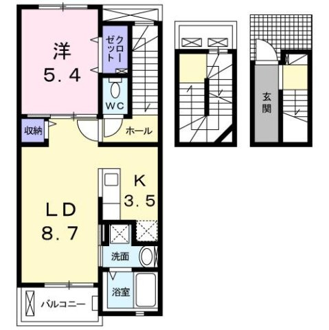 プチフローラ　北野田Ⅰの間取り