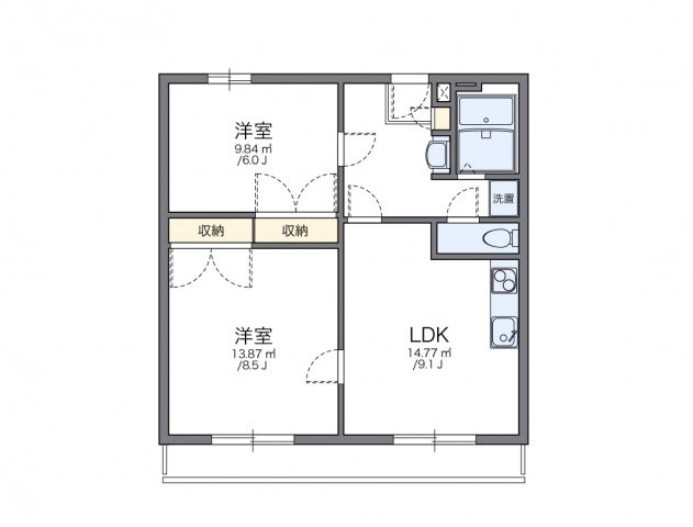 レオパレス中井町３の間取り