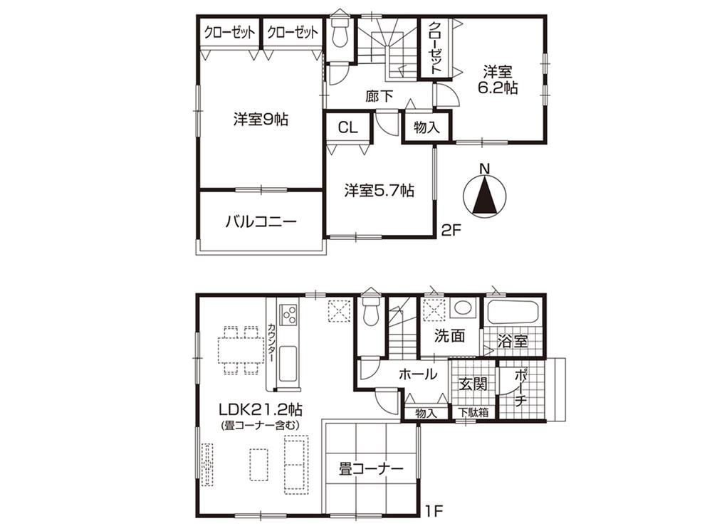 春日井市坂下町第6（全1棟）の間取り