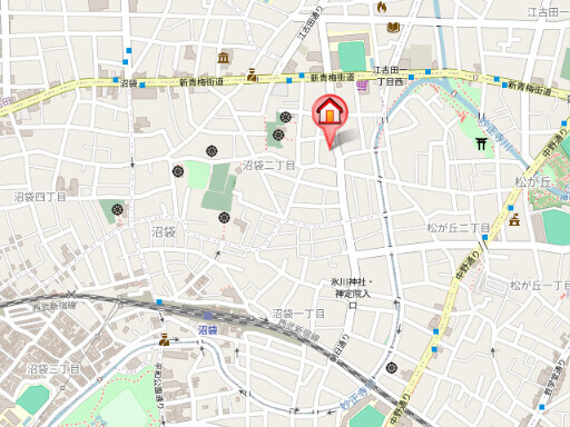 中野区沼袋２丁目の賃貸マンションの地図