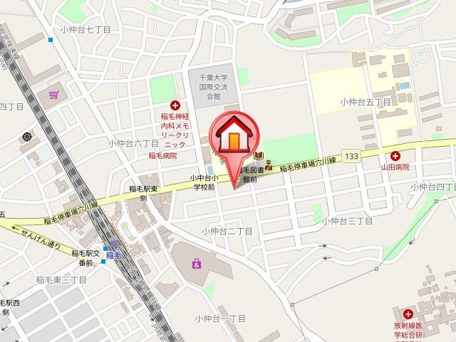 千葉市稲毛区小仲台２丁目の賃貸マンションの地図