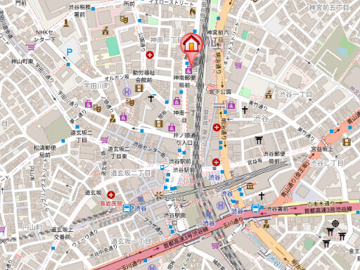 渋谷区神南１丁目の賃貸マンションの地図