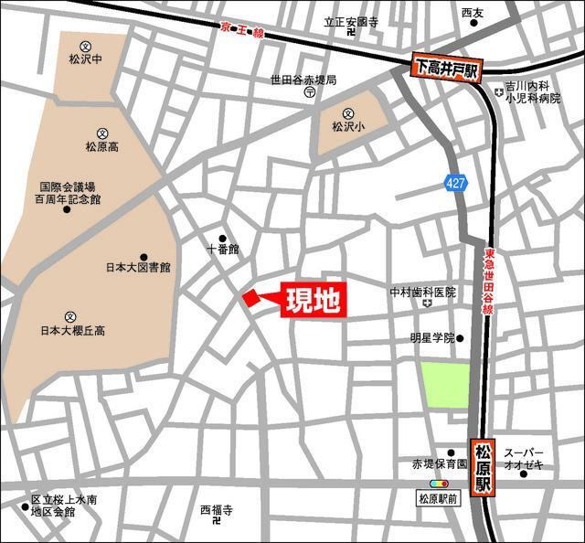 世田谷区赤堤５丁目のアパートの地図