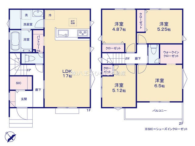 『八王子市新築戸建て』八王子市元八王子町2-839【仲介手数料無料】の間取り|～仲介手数料無料☆八王子ひなた不動産～　八王子市元八王子町　新築戸建て