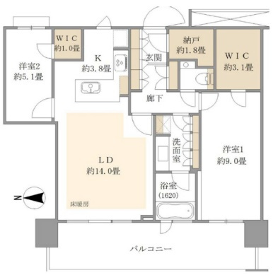 アーバンドックパークシティ豊洲タワーA棟の間取り