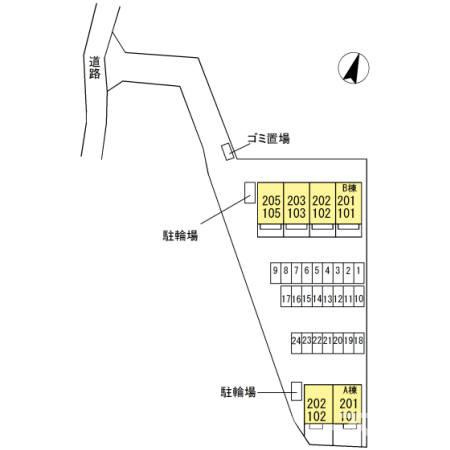 フォンテーヌ金倉 B棟の区画図
