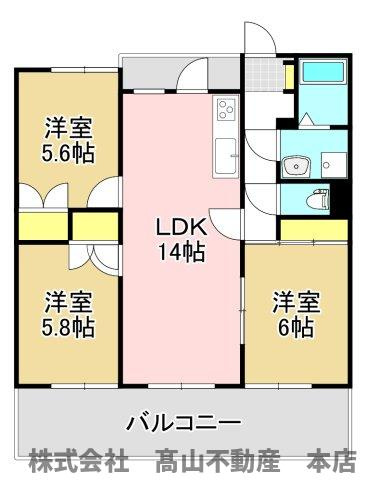 サングレート赤間駅前Ⅰの間取り