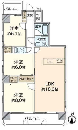 【間取り】 | ☆ライオンズマンション六甲口
