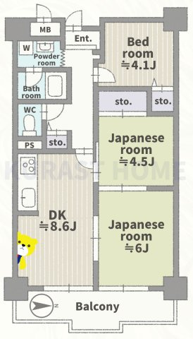 サンレスポアール　8階の地図