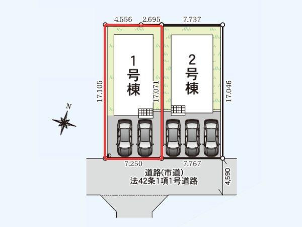 富士見が丘東第6-1号棟の区画図|図面と現況が異なる場合は現況を優先させていただきます。