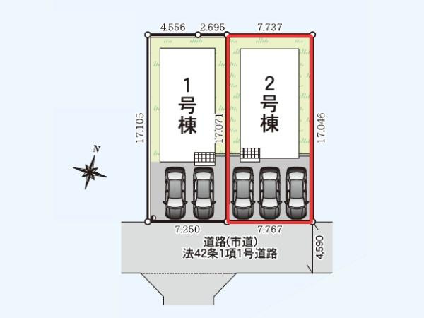 富士見が丘東第6-2号棟の区画図|※図面と現況が異なる場合は現況を優先させていただきます。