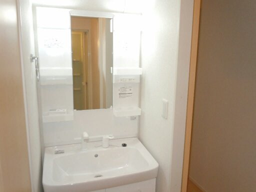 ノバガーデンⅡの洗面所|明るい洗面所です