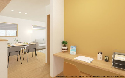 【完成予想図】 | 【ワークスペース　イメージパース】
※画像は設計図面を基に作成したイメージです。