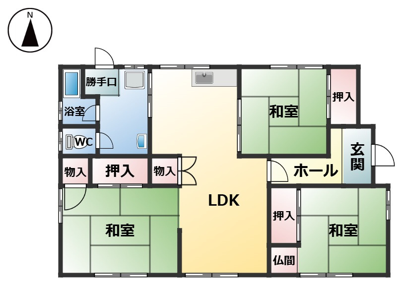 高島市安曇川町田中中古戸建の間取り