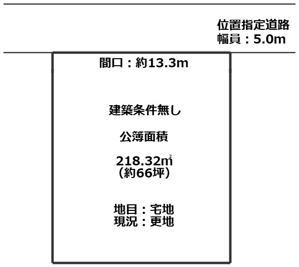 高島市今津町北仰66坪売地の土地図