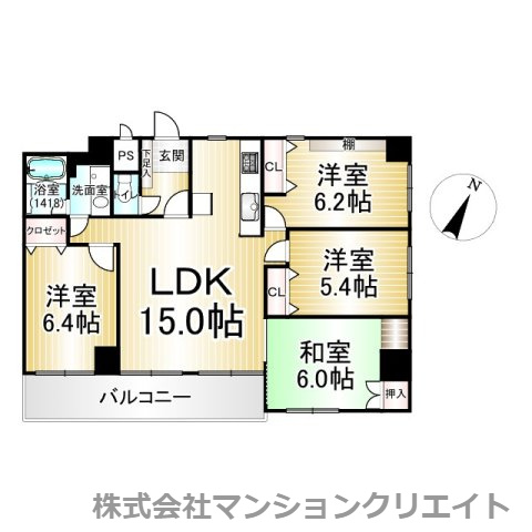 アパガーデンコート長本町の間取り|現況と間取図が異なる場合は現況を優先とします。