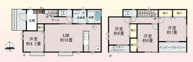 【間取り】 | 前橋市西片貝町　A号棟