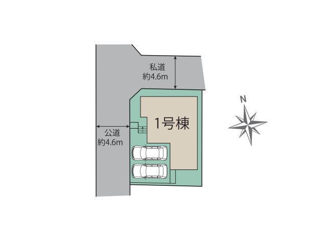 太宰府市青山2丁目第1-1棟（1号棟）の区画図|配置図（1号棟）