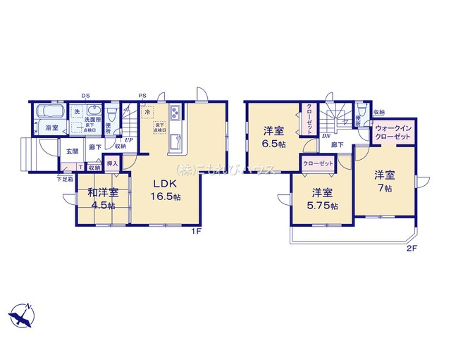 上尾市小泉　14期　新築一戸建て　グラファーレ　01の間取り|上尾市小泉　14期　新築一戸建て　グラファーレ　01、4LDK、土地面積126.74m2、建物面積98.12m2