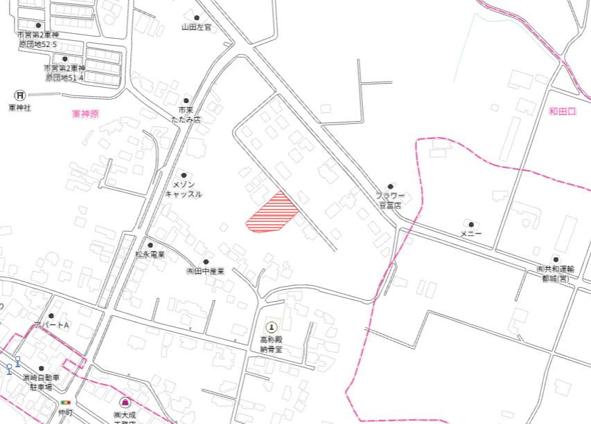 都城市高城町穂満坊の売地の土地図