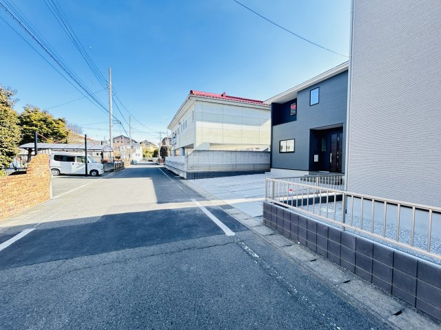新築　伊勢崎市今泉町1期　2号棟の前面道路含む現地写真|現地写真　北西側接道幅員約6ｍ
