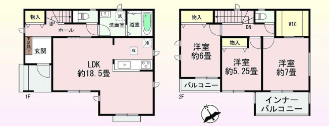 【間取り】 | 前橋市三河町　A号棟