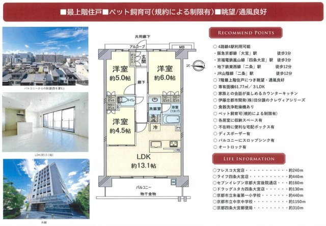 クレヴィア京都四条後院通の間取り