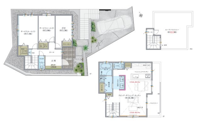 【間取り】 | 〇●藤沢市片瀬4丁目 新築戸建 全3棟【2号棟】●○
