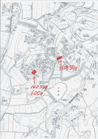津山市下横野　売土地　142坪の地図