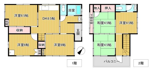 生活利便の良い城星地区の6DKの間取り|6DKの間取り
