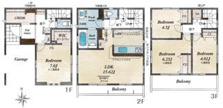 【間取り】 | 新座市新堀2丁目　全1棟　1号棟 | 新座市新堀2丁目　全1棟　1号棟