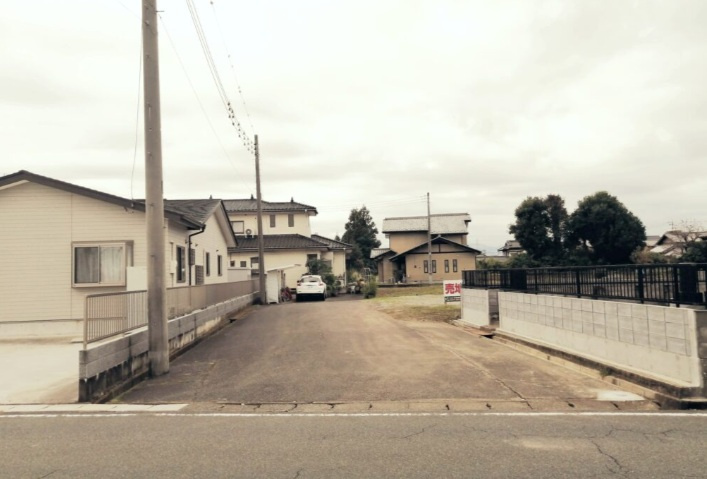 高崎市東中里町売地の外観|北道路より撮影