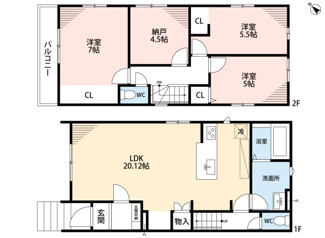 【間取り】 | 高槻市東上牧3丁目2期2号地　新築戸建