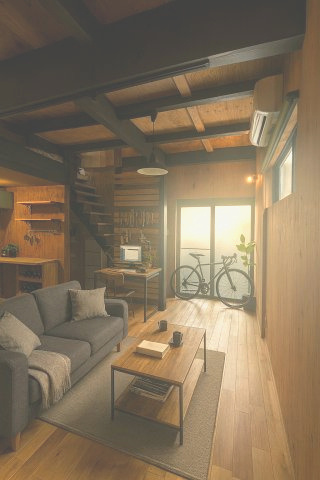 BOLAS常盤台Bの居間・リビング|※家具等はAI生成によるイメージです。まるで大人の秘密基地☆